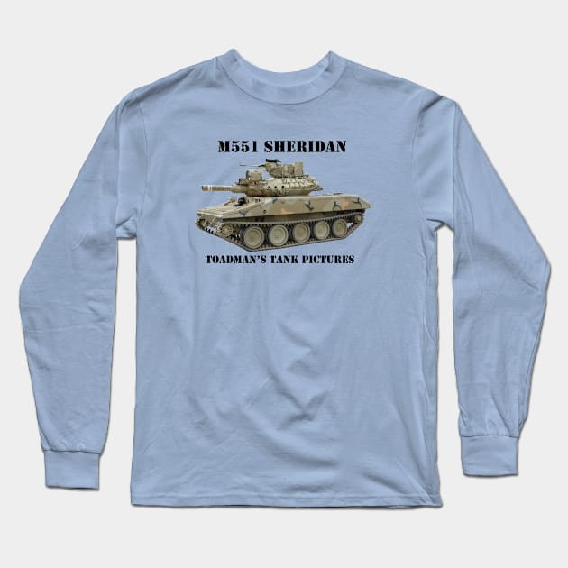 M551 Sheridan blk_txt1 Long Sleeve T-Shirt by Toadman's Tank Pictures Shop